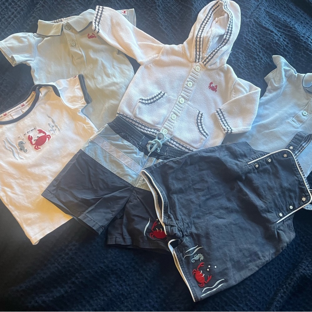 Janie and Jack By The Sea Baby Boy Layette Six Piece Set GUC
